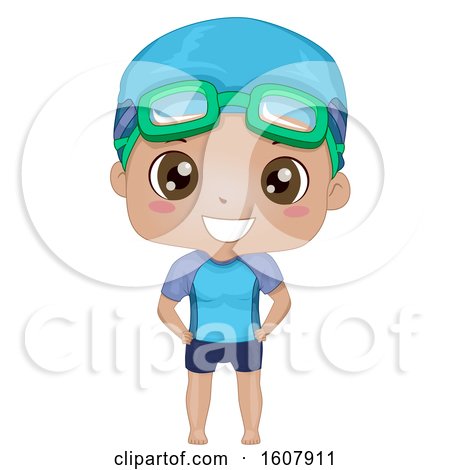 Kid Boy Black Swimming Trunks Illustration by BNP Design Studio