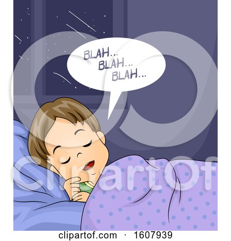 Kid Boy Sleep Talking Illustration by BNP Design Studio