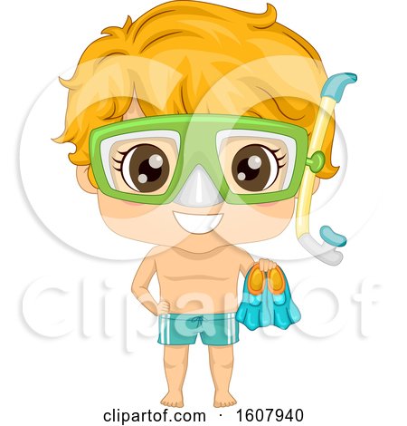 Kid Boy Snorkeling Illustration by BNP Design Studio