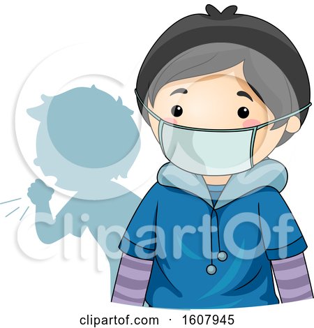 Kid Boy Wear Protective Mask Illustration by BNP Design Studio