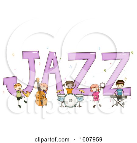 Stickman Kids Jazz Text Design Illustration by BNP Design Studio