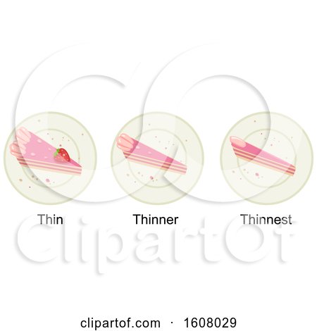 Degree of Comparison Thin Thinnest Illustration by BNP Design Studio
