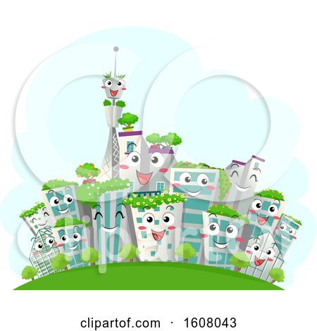 Mascot Eco Buildings City Illustration by BNP Design Studio