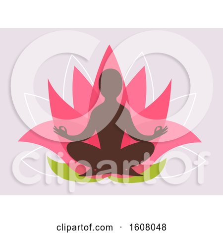 Lotus Silhouette Meditation Illustration by BNP Design Studio