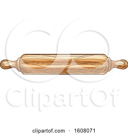 Clipart of a Sketched Rolling Pin - Royalty Free Vector Illustration by Vector Tradition SM