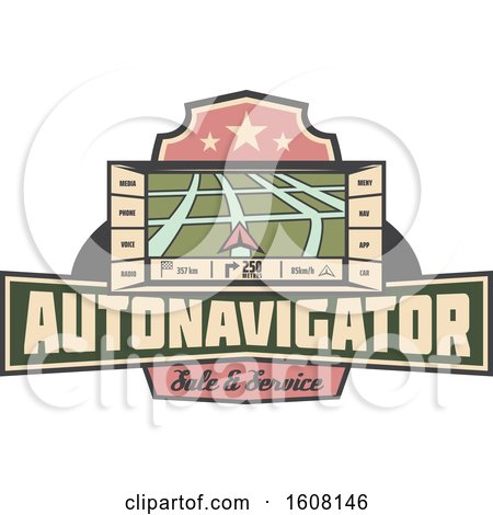 Clipart of a Car Navigation Design - Royalty Free Vector Illustration by Vector Tradition SM