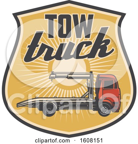 Clipart of a Tow Truck Design - Royalty Free Vector Illustration by Vector Tradition SM