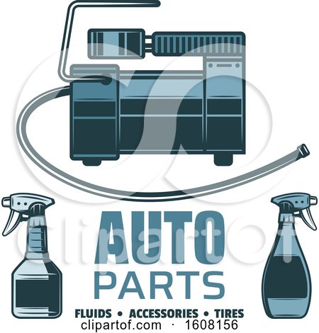 Clipart of a Blue Auto Parts Design - Royalty Free Vector Illustration by Vector Tradition SM