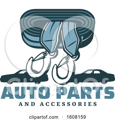 Clipart of a Blue Auto Parts Design - Royalty Free Vector Illustration by Vector Tradition SM