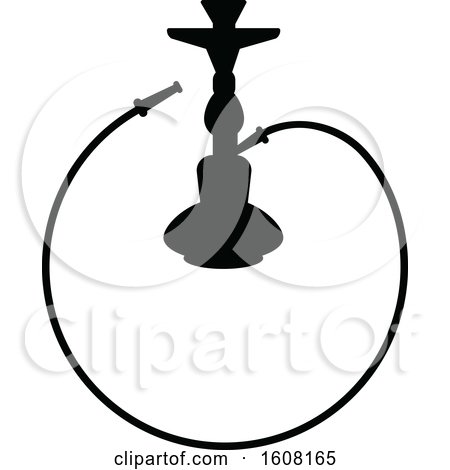 Clipart of a Silhouetted Hookah - Royalty Free Vector Illustration by Vector Tradition SM