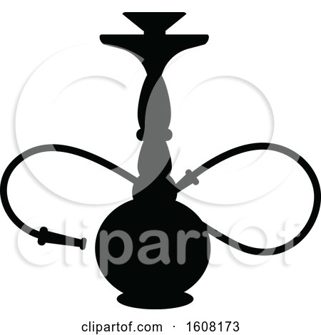 Clipart of a Silhouetted Hookah - Royalty Free Vector Illustration by Vector Tradition SM