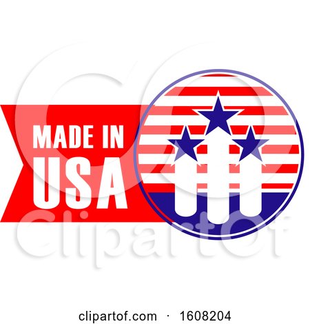 Clipart of a Made in the Usa Design - Royalty Free Vector Illustration by Vector Tradition SM