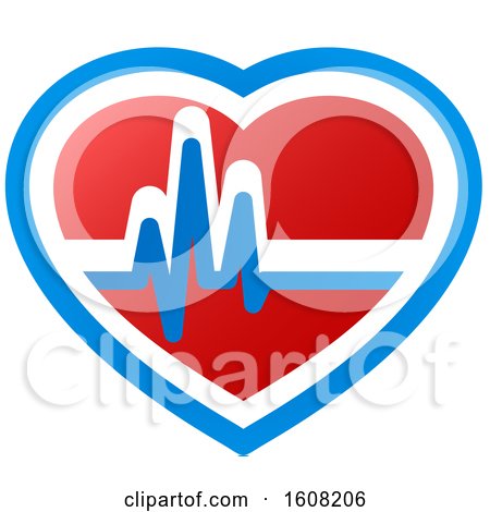 Clipart of a Medical Cardiology Heart Design - Royalty Free Vector Illustration by Vector Tradition SM