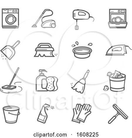 Clipart of Cleaning Icons - Royalty Free Vector Illustration by Vector Tradition SM