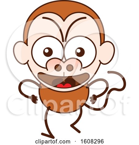 Clipart of a Cartoon Angry Monkey - Royalty Free Vector Illustration by Zooco