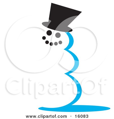 Snowman With Coal Eyes And Mouth, Wearing A Hat Clipart Illustration by Andy Nortnik