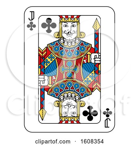 Clipart of a Jack of Clubs Playing Card - Royalty Free Vector Illustration by AtStockIllustration