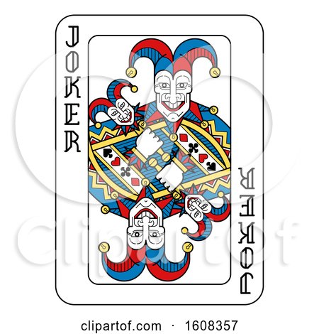 Clipart of a Joker Playing Card - Royalty Free Vector Illustration by AtStockIllustration