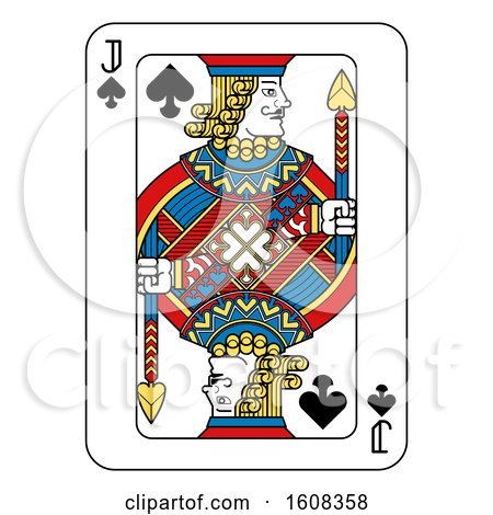 Clipart of a Jack of Spades Playing Card - Royalty Free Vector Illustration by AtStockIllustration