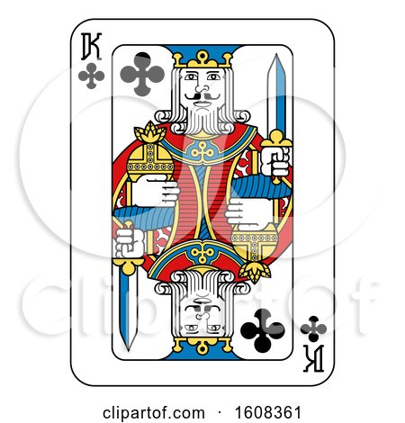 Clipart of a King of Clubs Playing Card - Royalty Free Vector Illustration by AtStockIllustration