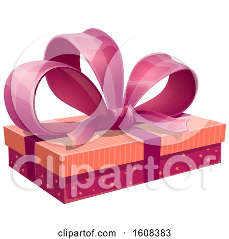 Clipart of a Gift Box with a Bow - Royalty Free Vector Illustration by Vector Tradition SM