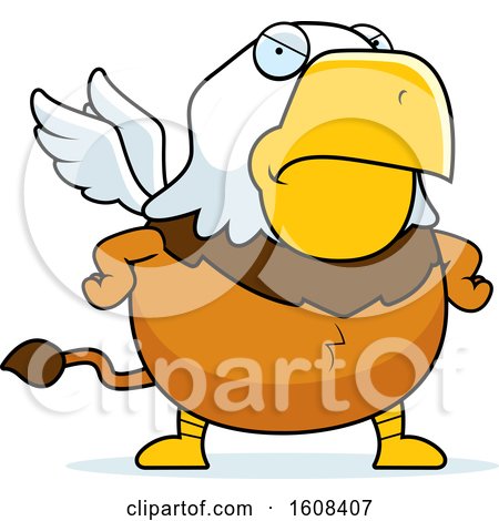Clipart of a Cartoon Angry Chubby Griffin Mascot Character - Royalty Free Vector Illustration by Cory Thoman