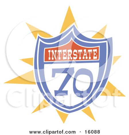 Interstate 70 Road Sign Clipart Illustration by Andy Nortnik