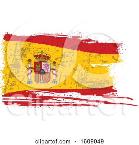 Clipart of a Distressed and Torn Spanish Flag - Royalty Free Vector Illustration by dero