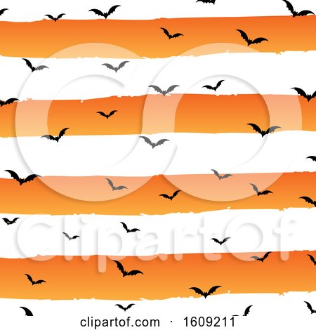 Halloween Background with Grunge Stripes and Bats by KJ Pargeter