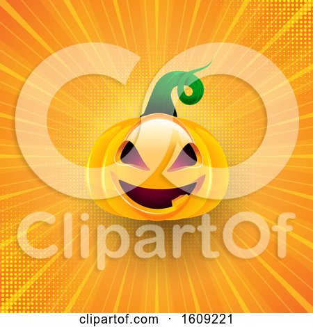 Halloween Background with Pumpkin on Starburst Design by KJ Pargeter