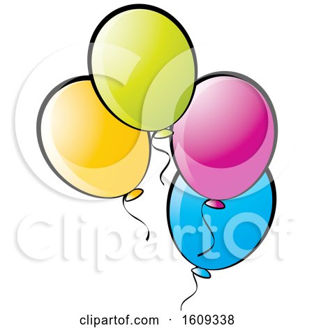 Clipart of Colorful Party Balloons - Royalty Free Vector Illustration by Lal Perera