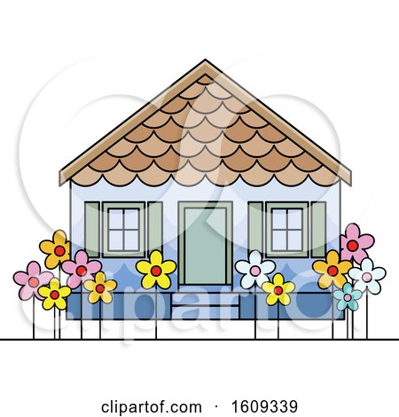 Clipart of a Pre School Building or House - Royalty Free Vector Illustration by Lal Perera