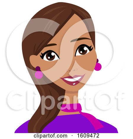 Clipart of a Happy Hispanic Business Woman Avatar - Royalty Free Vector Illustration by peachidesigns
