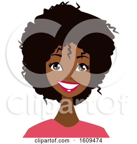 Clipart of a Beautiful Black Woman with an Afro - Royalty Free Vector Illustration by peachidesigns