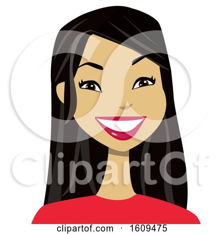 Clipart of a Happy Asian Woman Avatar - Royalty Free Vector Illustration by peachidesigns