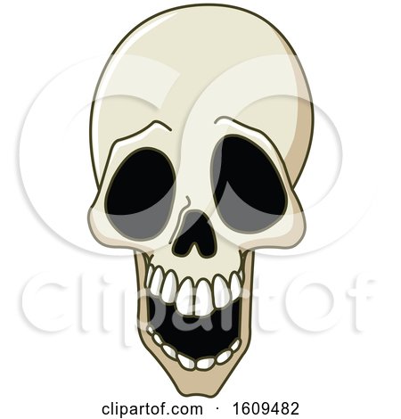 Clipart of a Laughing Human Skull - Royalty Free Vector Illustration by yayayoyo