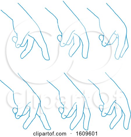 Clipart of a Sketched Sequence of a Hand Walking - Royalty Free Vector Illustration by patrimonio