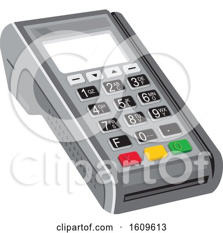 Clipart of a Credit Card Point of Sale POS Terminal - Royalty Free Vector Illustration by patrimonio