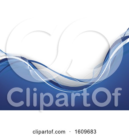 Clipart of a Blue Wave Background - Royalty Free Vector Illustration by dero