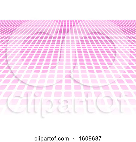 Clipart of a Pink Grid or Tile Background - Royalty Free Vector Illustration by dero