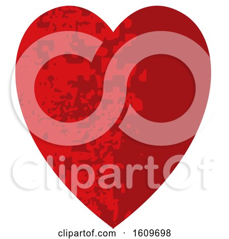 Clipart of a Red Grungy Heart - Royalty Free Vector Illustration by dero