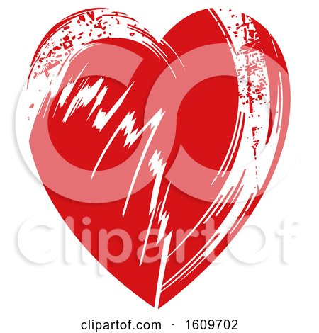 Clipart of a Red Grungy Heart - Royalty Free Vector Illustration by dero