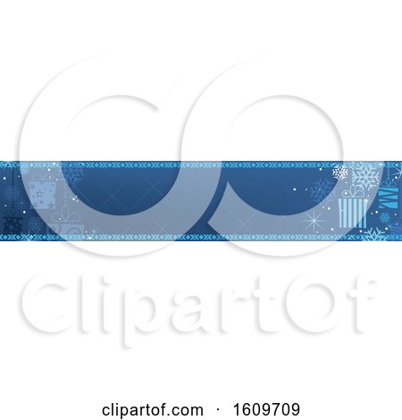 Clipart of a Blue Christmas Website Banner Design - Royalty Free Vector Illustration by dero