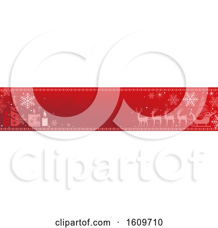 Clipart of a Red Christmas Website Banner Design - Royalty Free Vector Illustration by dero