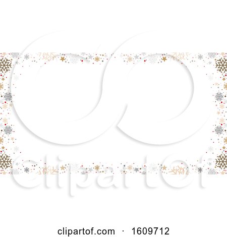 Clipart of a Winter or Christmas Snowflake Border - Royalty Free Vector Illustration by dero