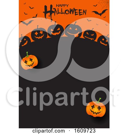 Halloween Menu Design with Pumpkins and Bats by KJ Pargeter