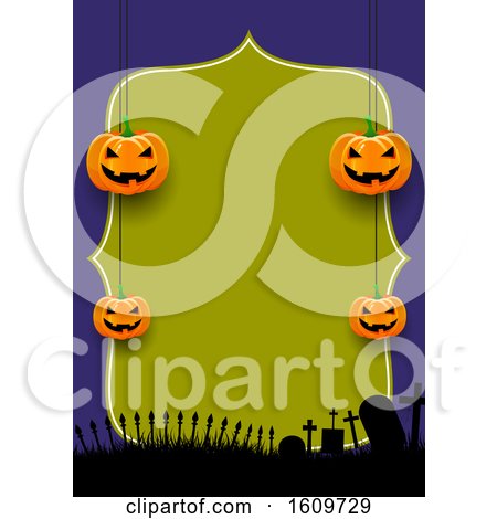 Spooky Halloween Menu Design with Hanging Pumpkins by KJ Pargeter