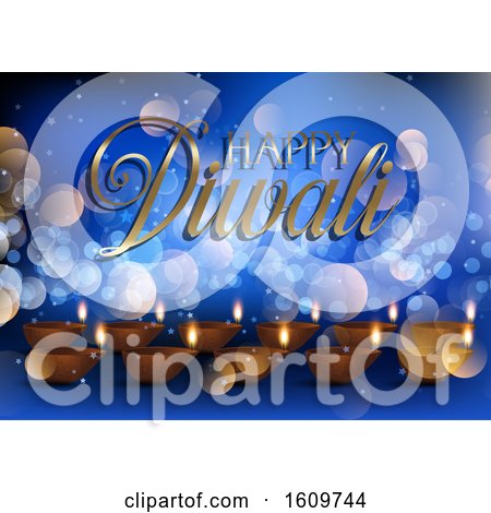 Diwali Lamp Background with Bokeh Lights by KJ Pargeter