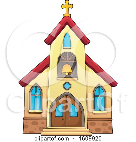 Clipart of a Church Building Exterior - Royalty Free Vector Illustration by visekart
