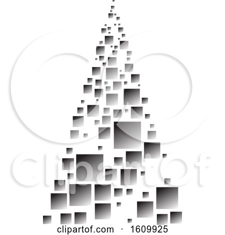 Clipart of a Silver Christmas Tree - Royalty Free Vector Illustration by dero